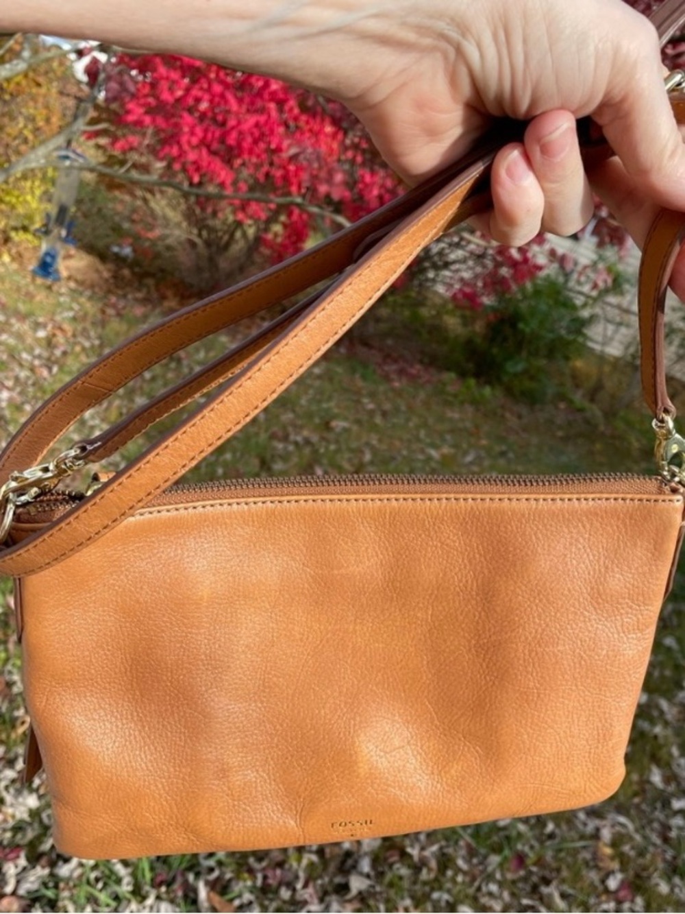 Fossil's Cognac Brown Crossbody - Picture 3 of 10